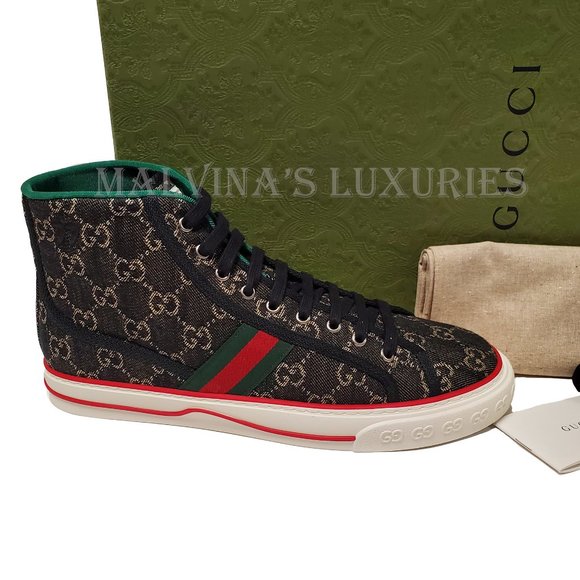 GUCCI MENS SNEAKERS TENNIS 1977 GG SUPREME CANVAS SHOES sz 10 10.5 US - Picture 13 of 16